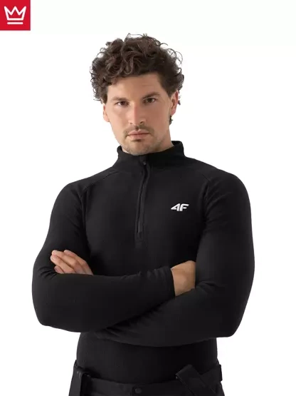 Bluza męska z kapturem rozpinana polarowa 4F 4FSS22UFLEM006-20S