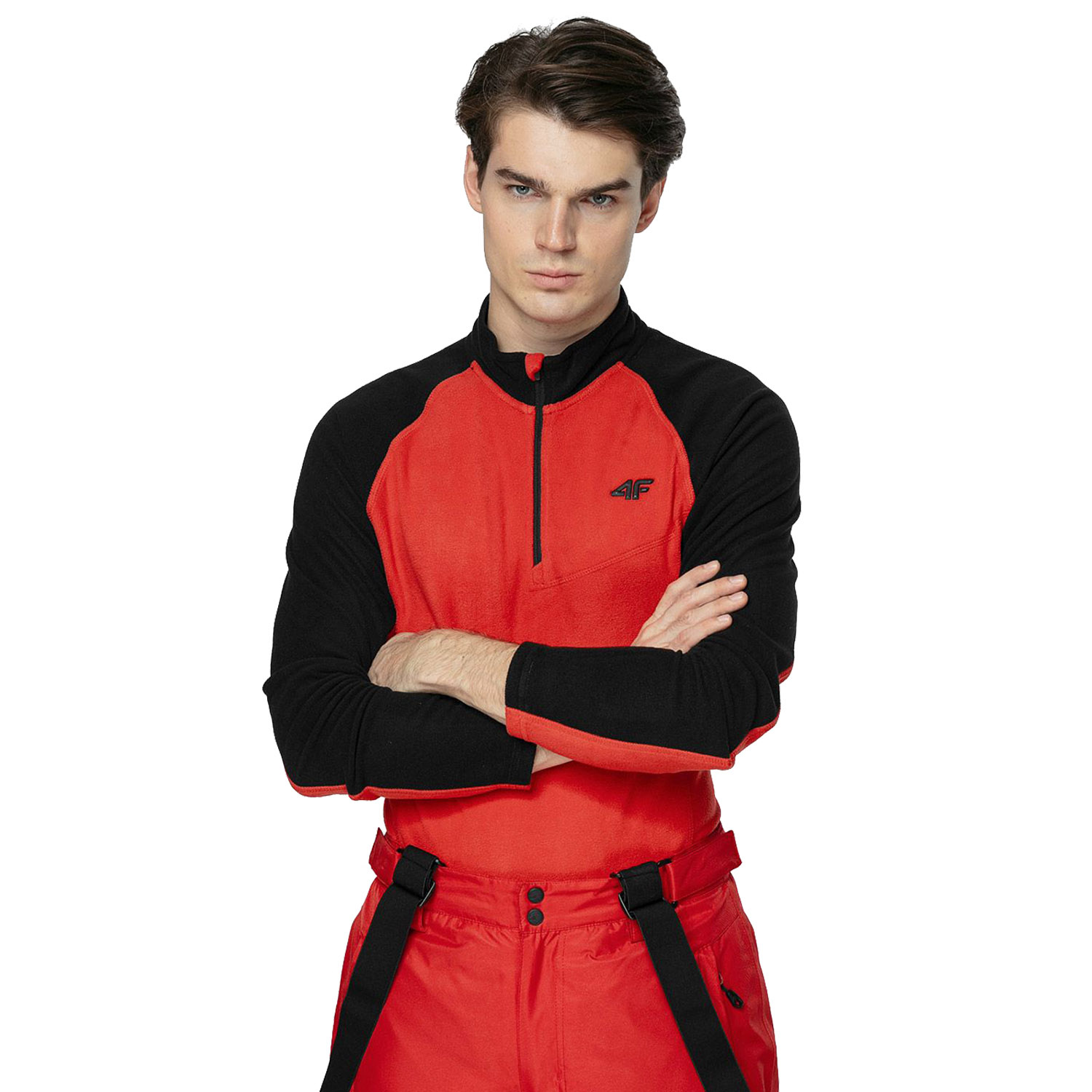 Bluza męska z kapturem rozpinana polarowa 4F H4Z21-BIMP033-62S