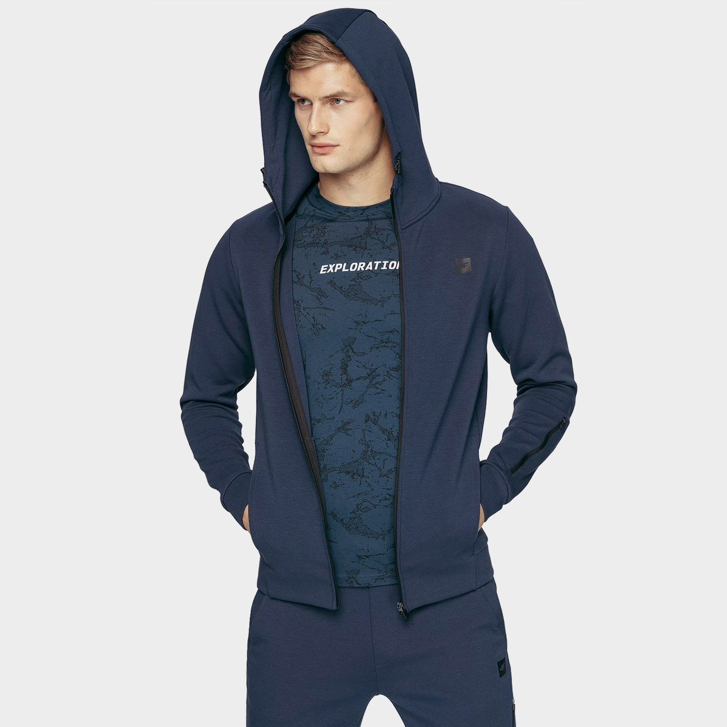 Bluza męska z kapturem rozpinana 4F H4Z20-BLM012-31S