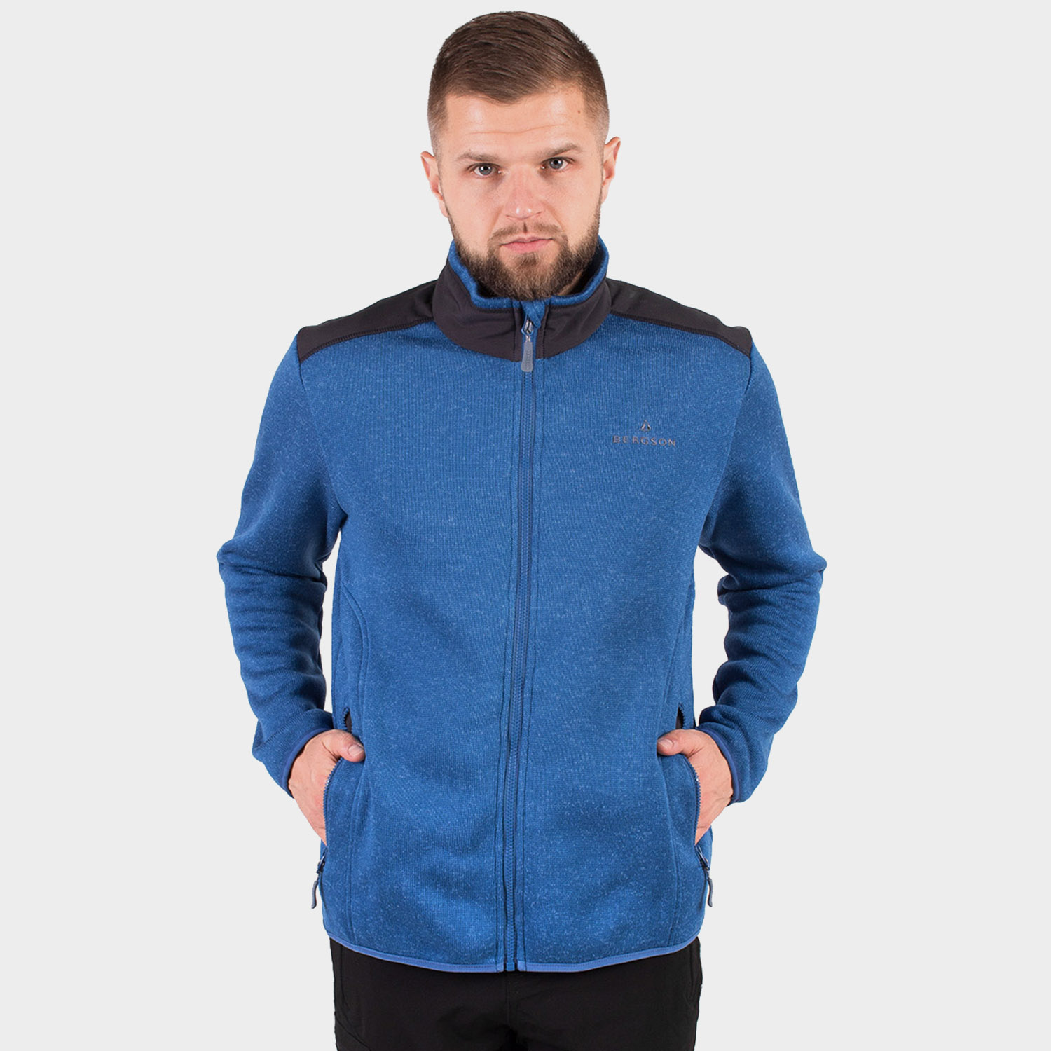 Bluza męska rozpinana polarowa BERGSON HELICON WP BLUE