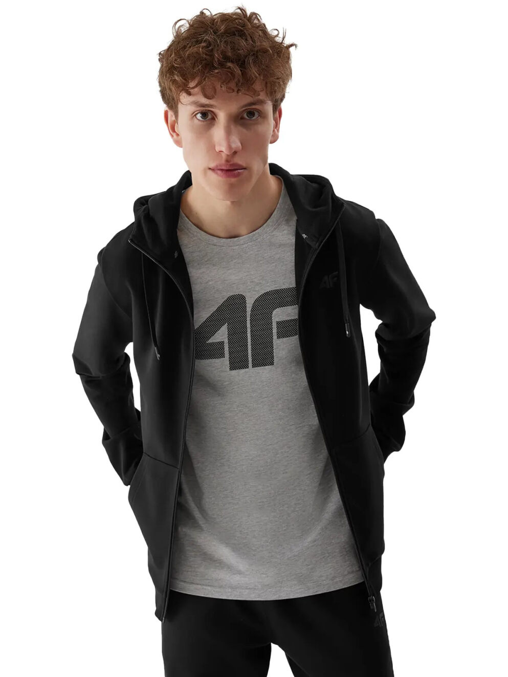 Bluza męska z kapturem rozpinana 4F 4FAW23TSWSM695-20S 