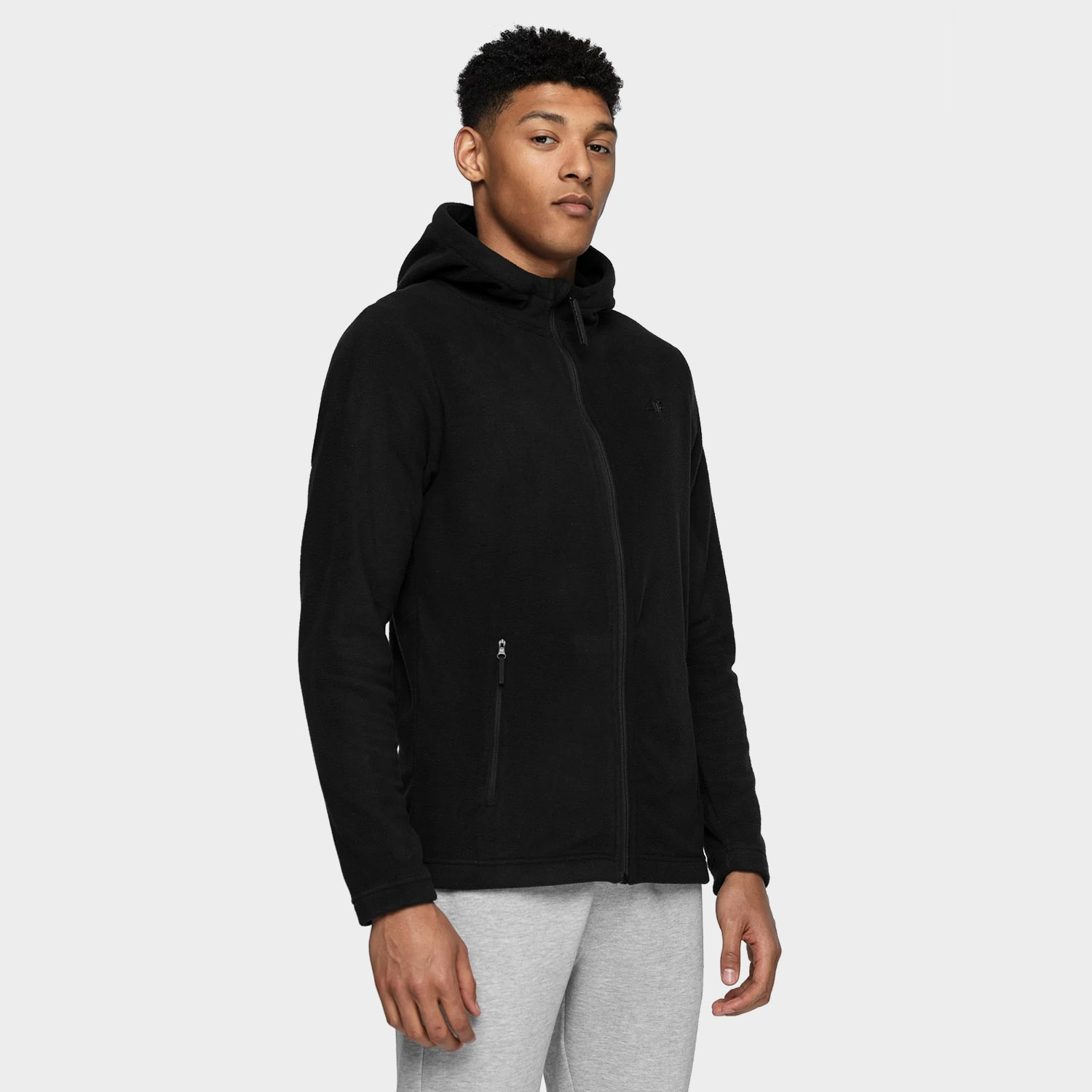 Bluza męska z kapturem rozpinana polarowa 4F NOSH4-PLM002-20S