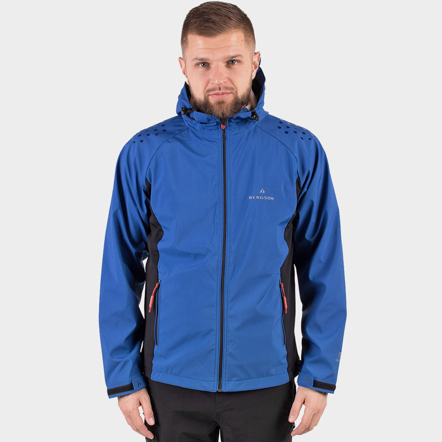 Kurtka męska softshell wiatroodporna BERGSON NORDIC SS BLUE