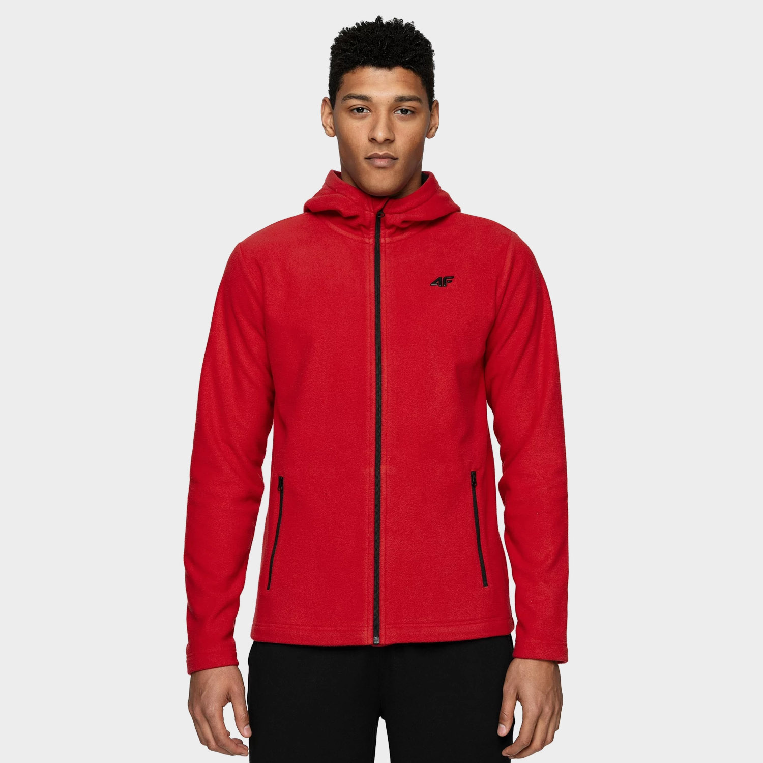 Bluza męska z kapturem rozpinana polarowa 4F NOSH4-PLM002-62S