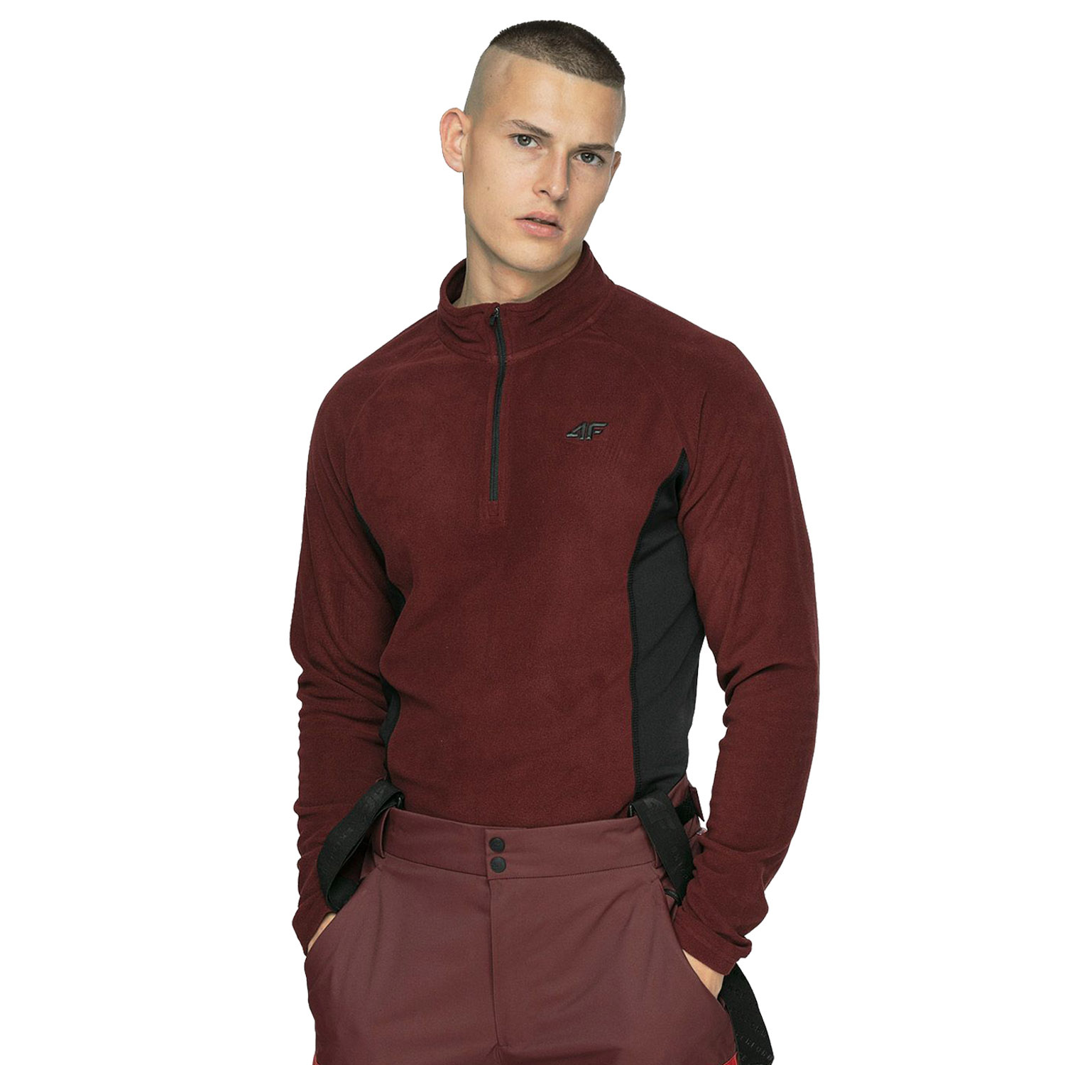 Bluza męska z kapturem rozpinana polarowa 4F H4Z21-BIMP034-60S