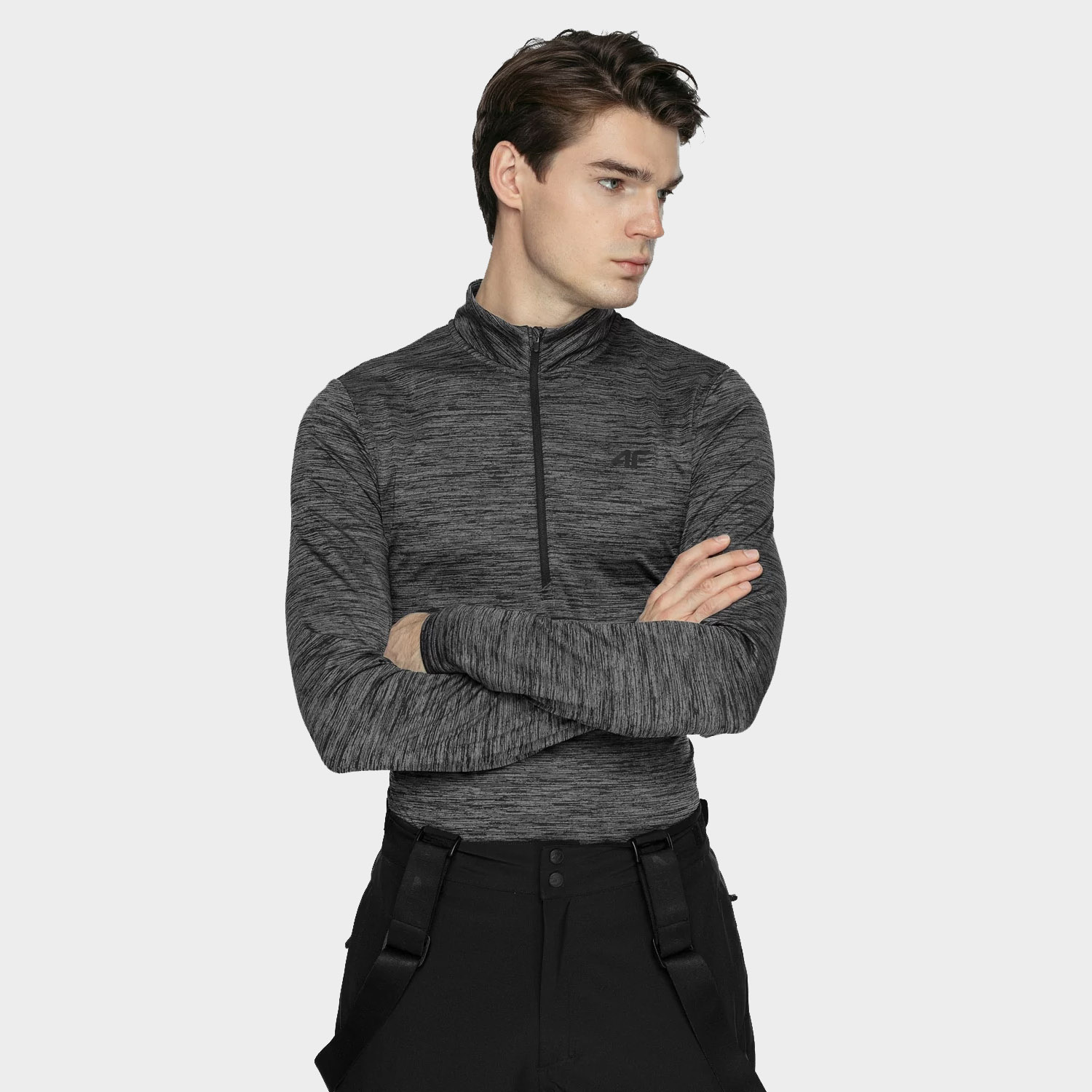 Bluza męska z kapturem rozpinana polarowa 4F H4Z20-BIMD033-23M