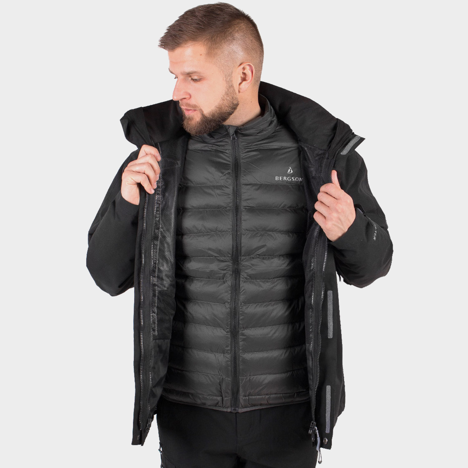 Kurtka męska BERGSON ASPECT STX 3w1 BLACK