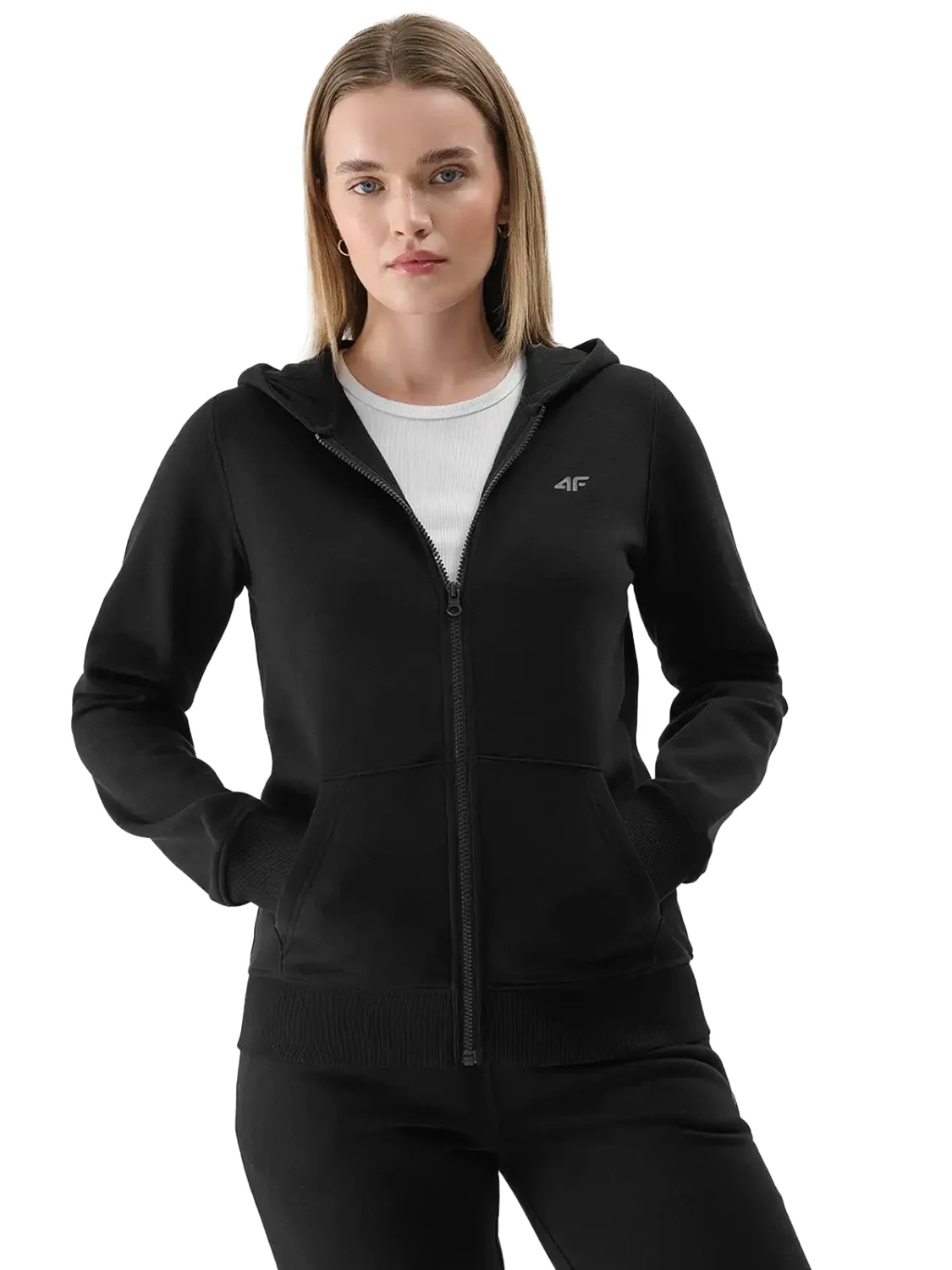Bluza damska z kapturem rozpinana 4F 4FWMM00TSWSF1467-20S