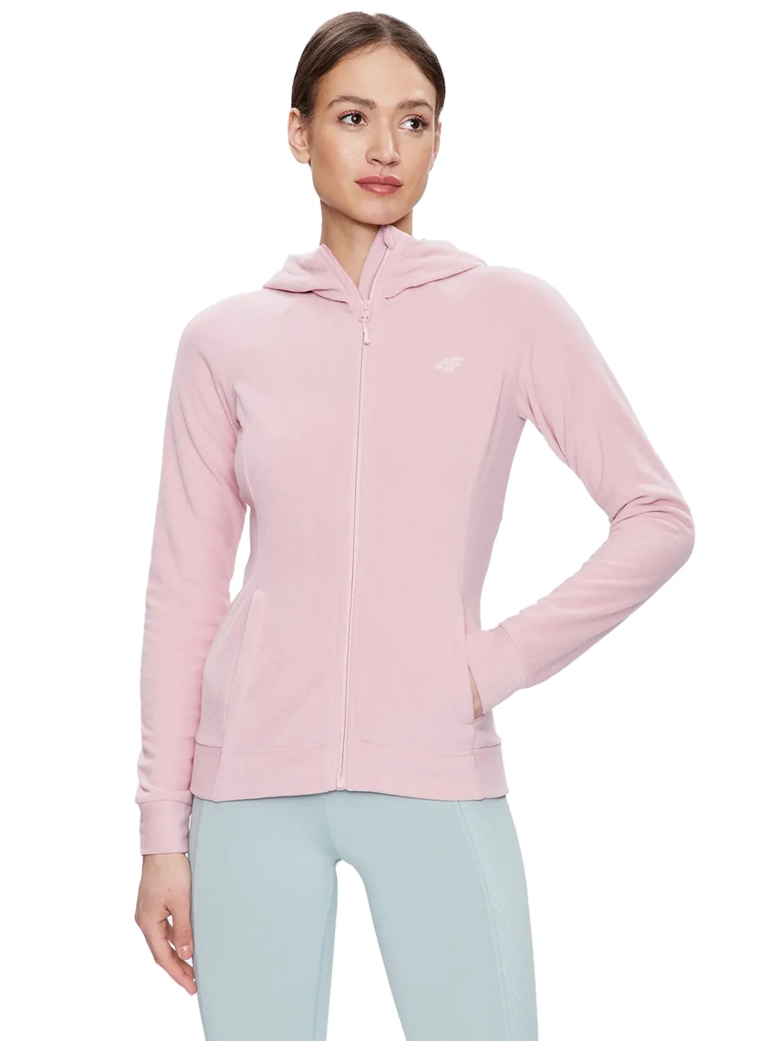 Bluza damska z kapturem rozpinana polarowa 4F H4Z22-PLD351-65S 