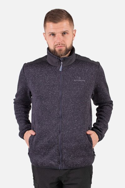 Bluza męska rozpinana polarowa BERGSON HELICON WP BLACK